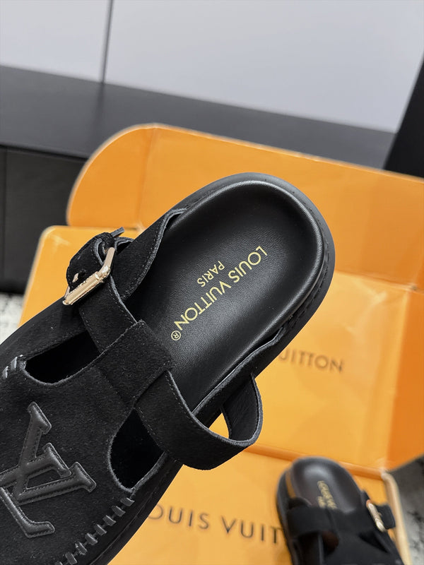 LV Colorado Mule Logo Black Suede 979719