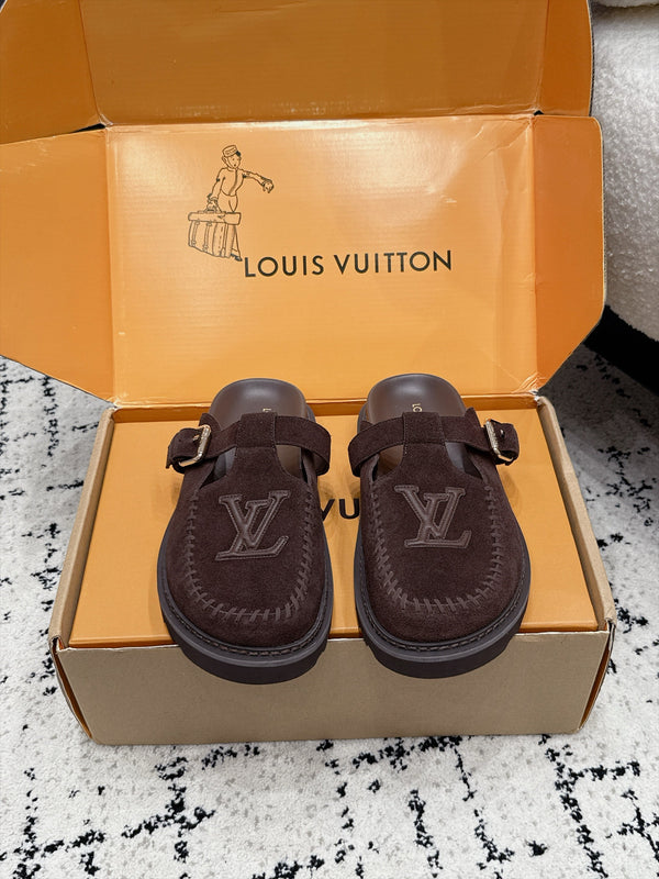 LV Colorado Mule Logo Brown Suede 979718