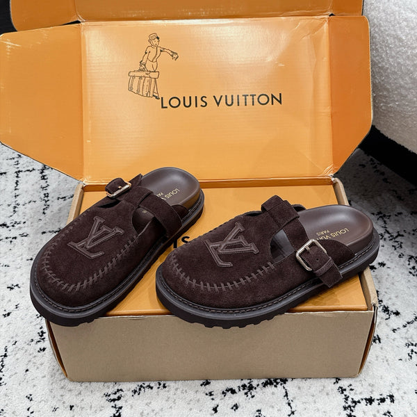LV Colorado Mule Logo Brown Suede 979718