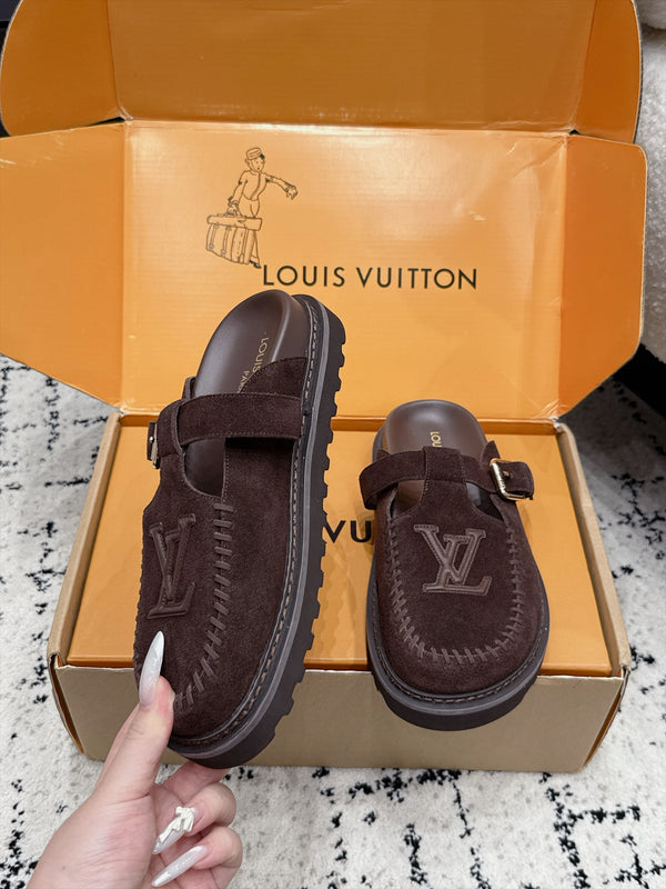 LV Colorado Mule Logo Brown Suede 979718