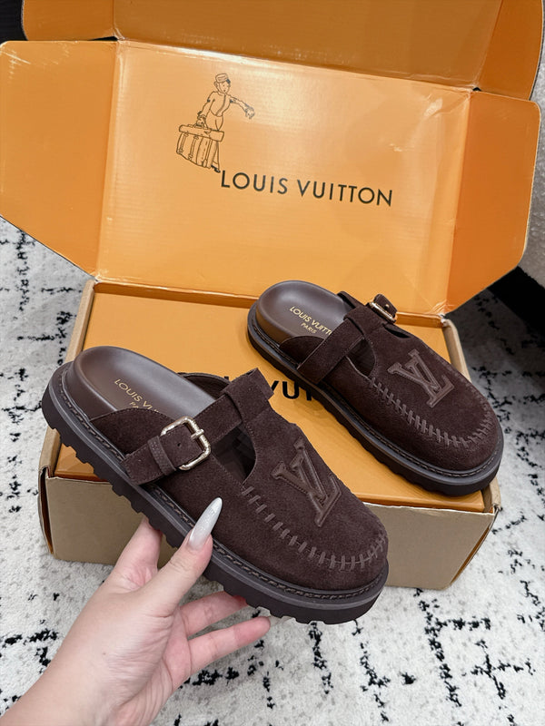 LV Colorado Mule Logo Brown Suede 979718