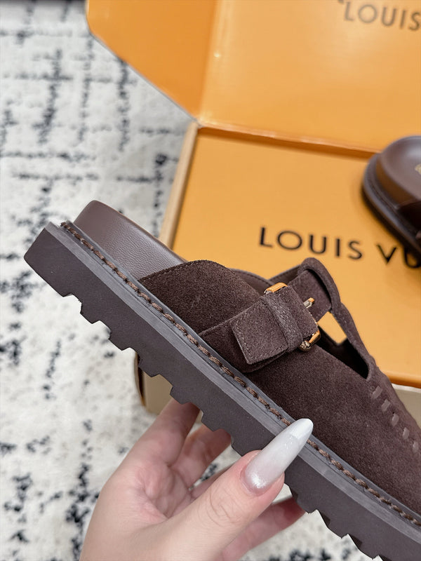 LV Colorado Mule Logo Brown Suede 979718