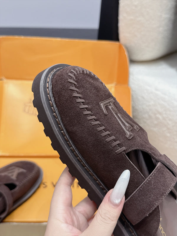 LV Colorado Mule Logo Brown Suede 979718