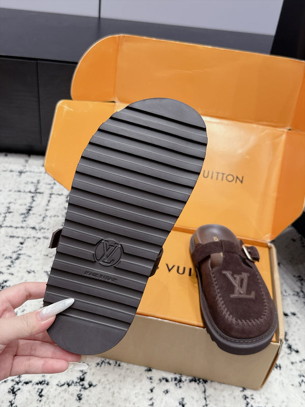 LV Colorado Mule Logo Brown Suede 979718