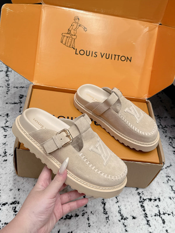 LV Colorado Mule Logo Light Beige Suede 979717