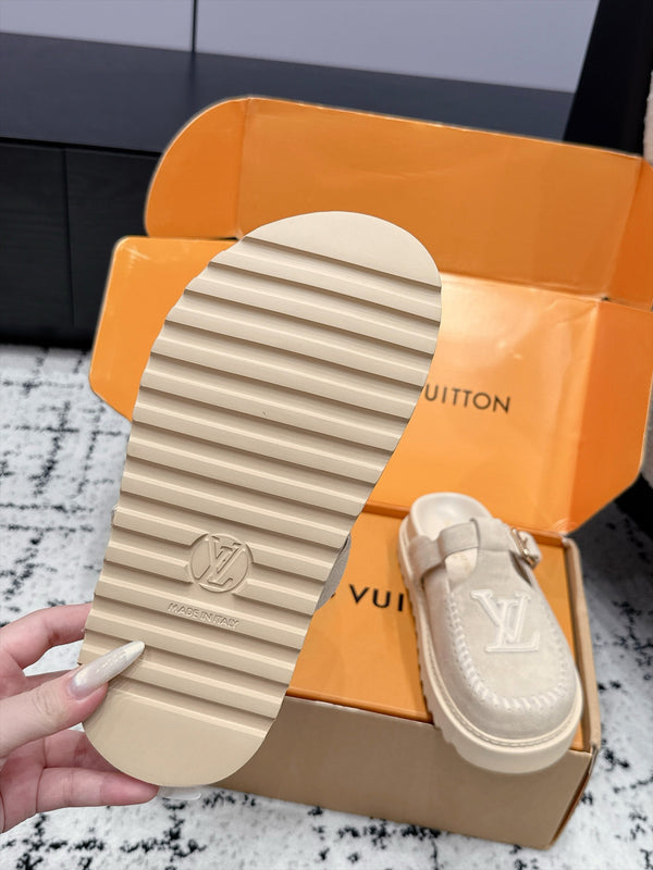 LV Colorado Mule Logo Light Beige Suede 979717