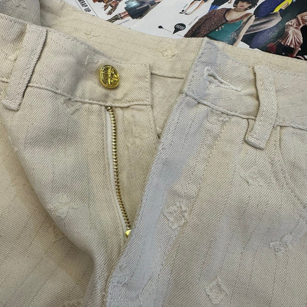 LV Jeans Monogram Wide-Leg Denim 420082