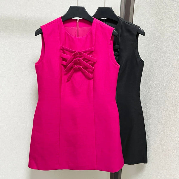 LV Bow Detail Mini Dress Polyester 413740