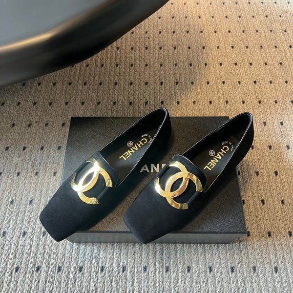 CC Logo Loafers Black Suede 984399