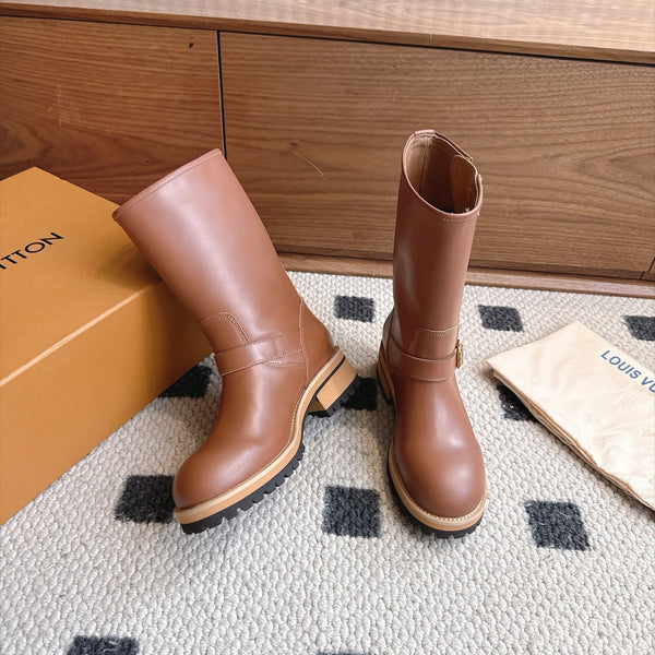 LV Engineer Boots Mid-Calf Brown Leather 101909