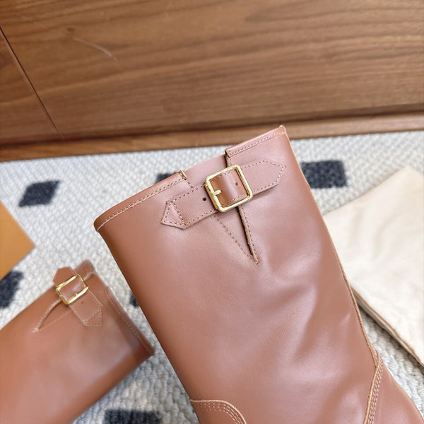 LV Engineer Boots Mid-Calf Brown Leather 101909