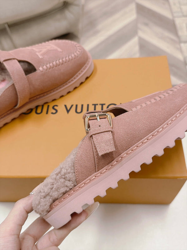 LV Colorado Closed Mules Pink Suede 100799