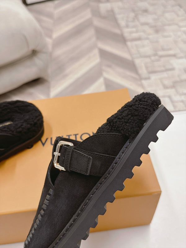 LV Colorado Closed Mules Black Suede 100797
