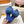 LV Flat Mule Sandals Blue Fur Gold LV Medallion 997725