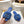 LV Flat Mule Sandals Blue Fur Gold LV Medallion 997725