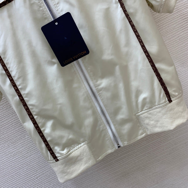 LV Short-Sleeve Stand Collar Jacket Cream 416728