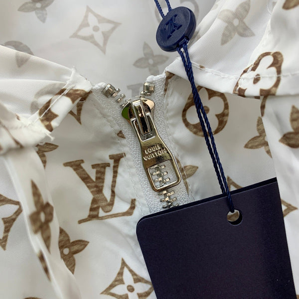 LV Monogram Hooded Jacket Cream 416616