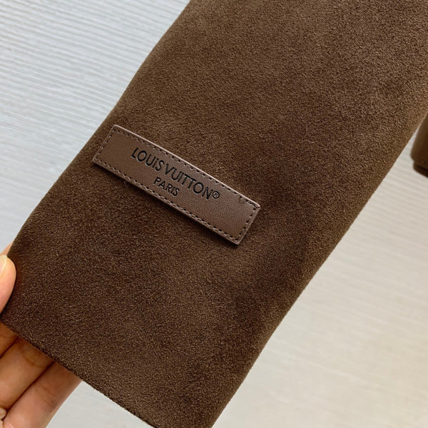 LV Biker Jacket Dark Brown Suede 425733