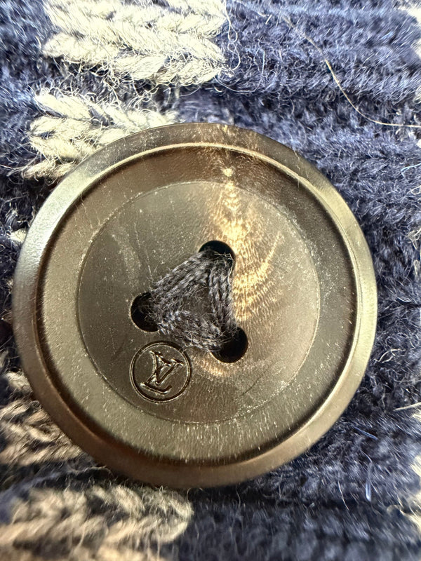 LV Cropped Cardigan Midnight Navy Blue Wool 424770