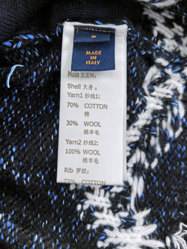 LV Zippered Knitted Blouson Navy Multicolor Wool 423033