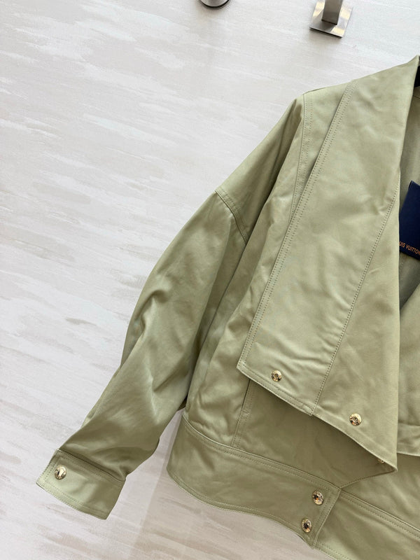 LV Snap Front Jacket Pale Olive Green 422093
