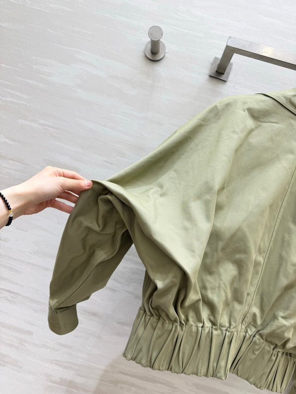 LV Snap Front Jacket Pale Olive Green 422093