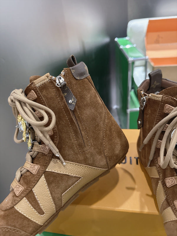 LV Sneakerina Ankle Boots Brown Suede Leather 999362