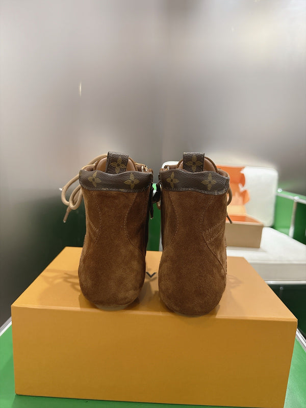 LV Sneakerina Ankle Boots Brown Suede Leather 999362