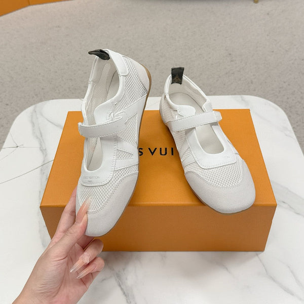 LV Sneakerina Mary Jane White Mesh Suede 997518