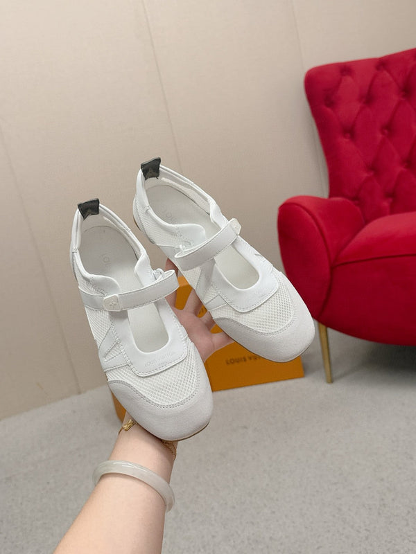 LV Sneakerina Mary Jane White Mesh Suede 997518