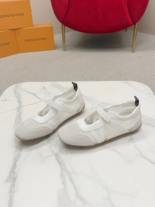 LV Sneakerina Mary Jane White Mesh Suede 997518