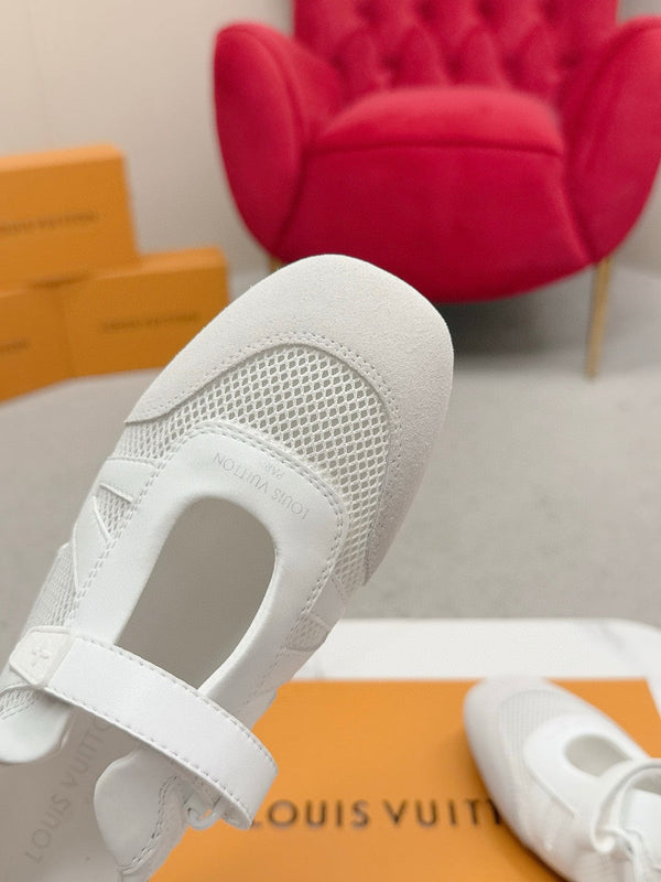 LV Sneakerina Mary Jane White Mesh Suede 997518