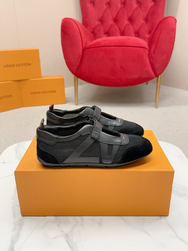LV Sneakerina Mary Jane Black Mesh Suede 997517