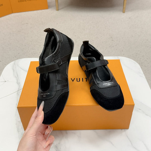 LV Sneakerina Mary Jane Black Mesh Suede 997517
