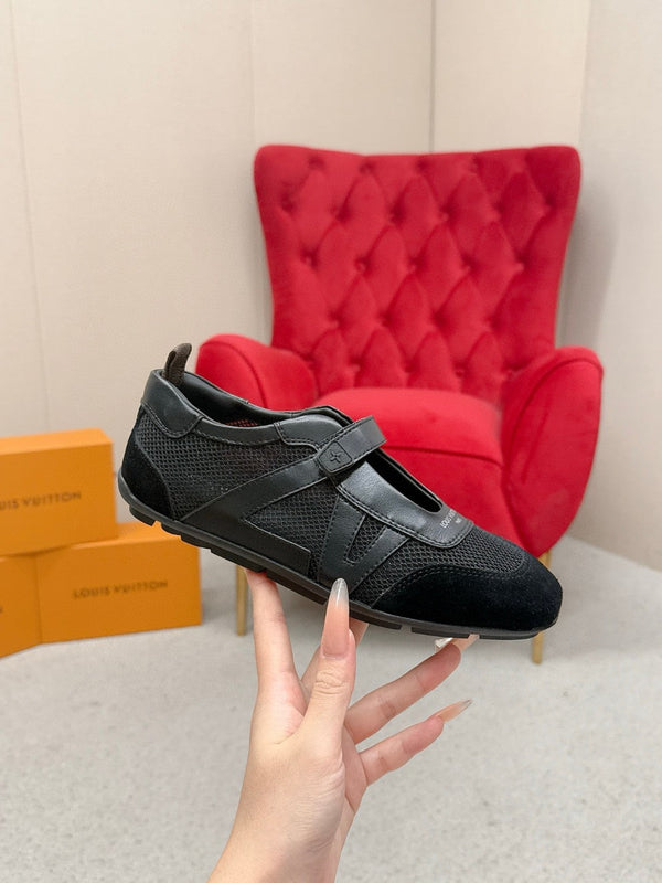 LV Sneakerina Mary Jane Black Mesh Suede 997517