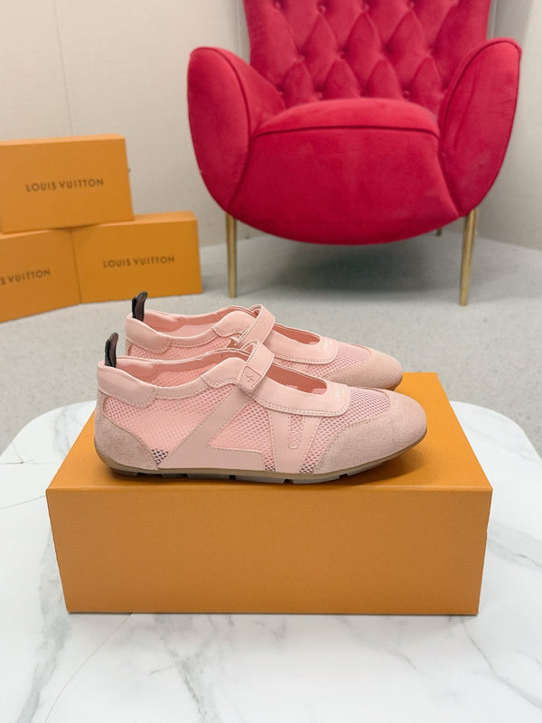 LV Sneakerina Mary Jane Pink Mesh Suede 997516