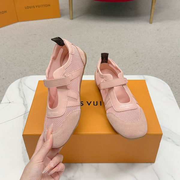 LV Sneakerina Mary Jane Pink Mesh Suede 997516
