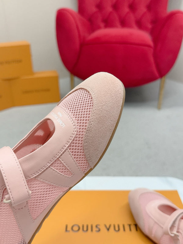 LV Sneakerina Mary Jane Pink Mesh Suede 997516