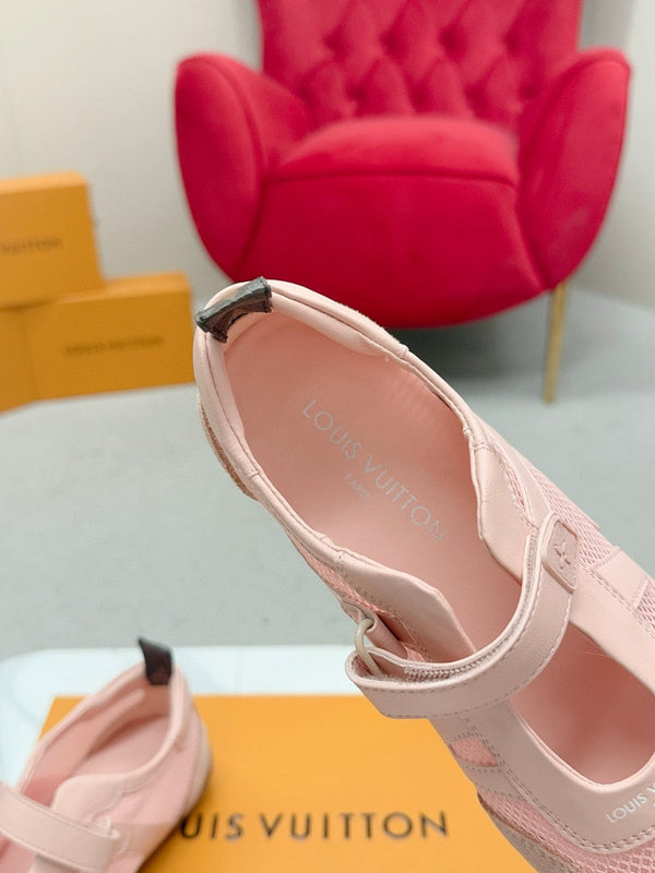 LV Sneakerina Mary Jane Pink Mesh Suede 997516