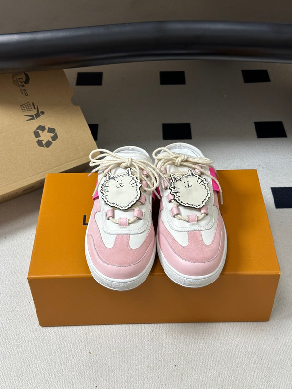 LV Lous Open-Back Sneaker Mules Pink Suede 993613