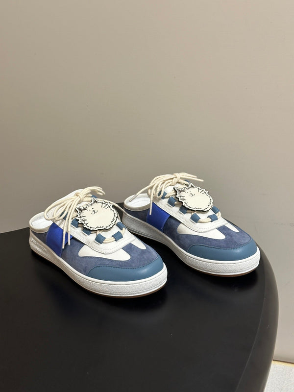 LV Lous Open-Back Sneaker Mules Blue Suede 993612
