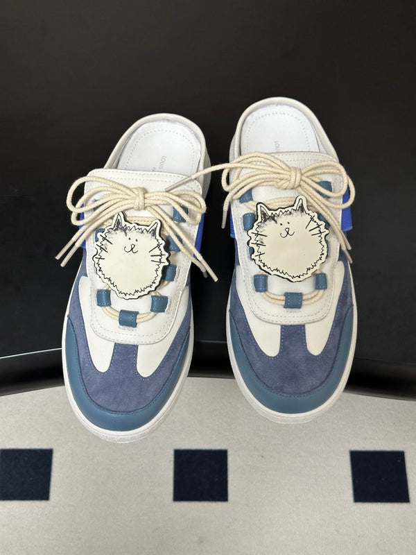 LV Lous Open-Back Sneaker Mules Blue Suede 993612