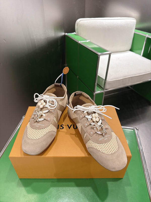 LV Sneakerina Sneaker Beige Mesh Suede 999356