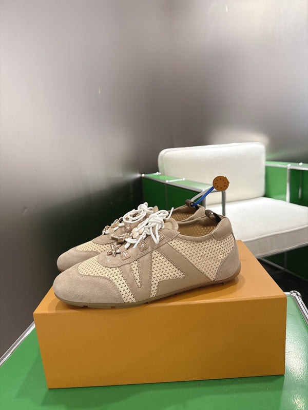 LV Sneakerina Sneaker Beige Mesh Suede 999356
