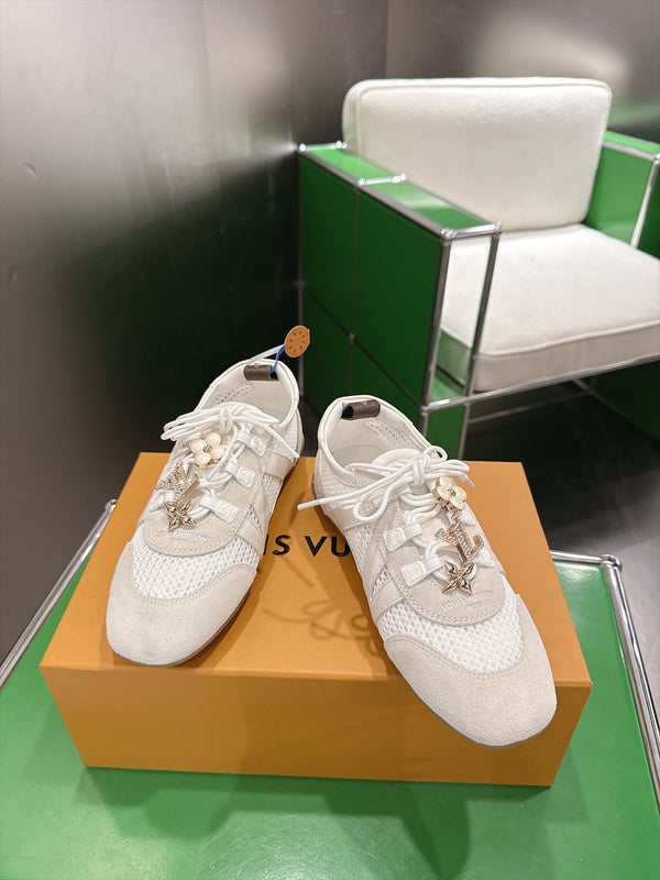 LV Sneakerina Sneaker Cream Mesh Suede 999355