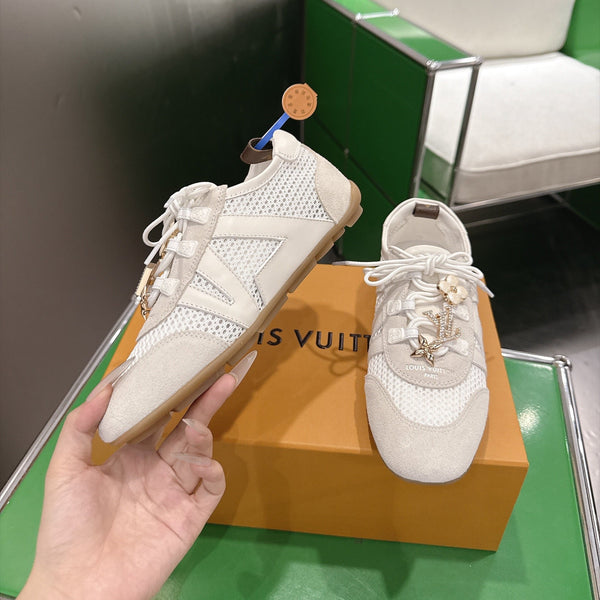 LV Sneakerina Sneaker Cream Mesh Suede 999355