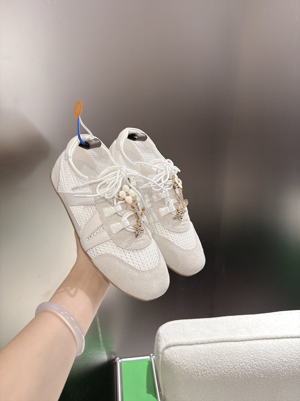 LV Sneakerina Sneaker Cream Mesh Suede 999355