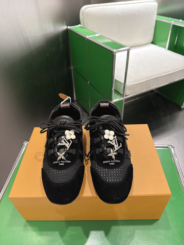 LV Sneakerina Sneaker Black Mesh Suede 999354