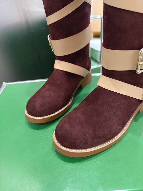 LV Amiral Flat Boots Brown Suede 999314