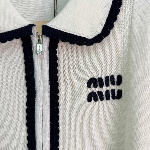 Miu Knit Zip-Up Cardigan Wool 426087